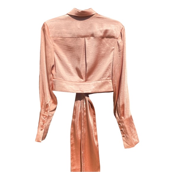 Significant Other, Papaya Pink Emile Top, Satin Long-sleeve (NWT) - Picture 7 of 7